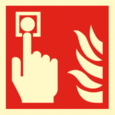 instalador incendios cartel senal pulsador de alarma