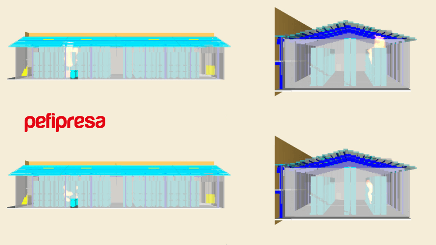 Comparative graphs of control and suppression modes of automatic sprinklers in fire simulation