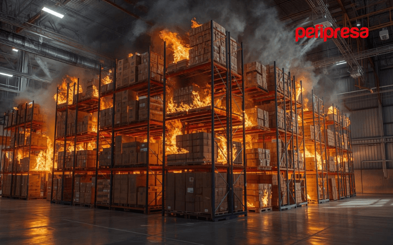 rack storage class ii fire test fm global facility